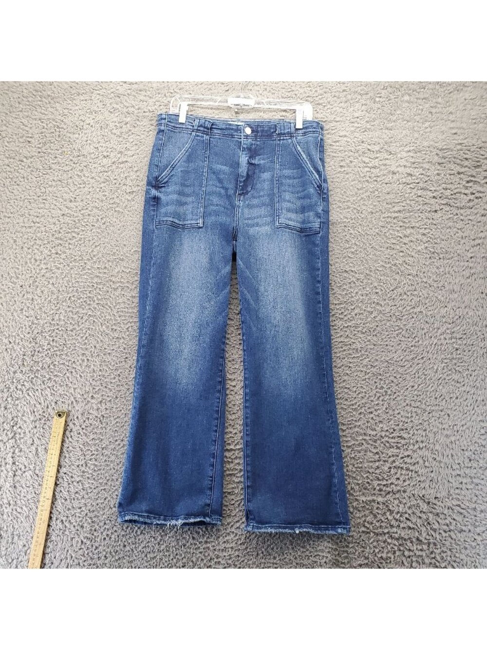 Risen Jeans Womens Size 11/30 Blue High Rise Wide Leg Stretch Denim *Read*